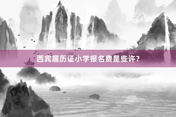 西宾履历证小学报名费是些许?